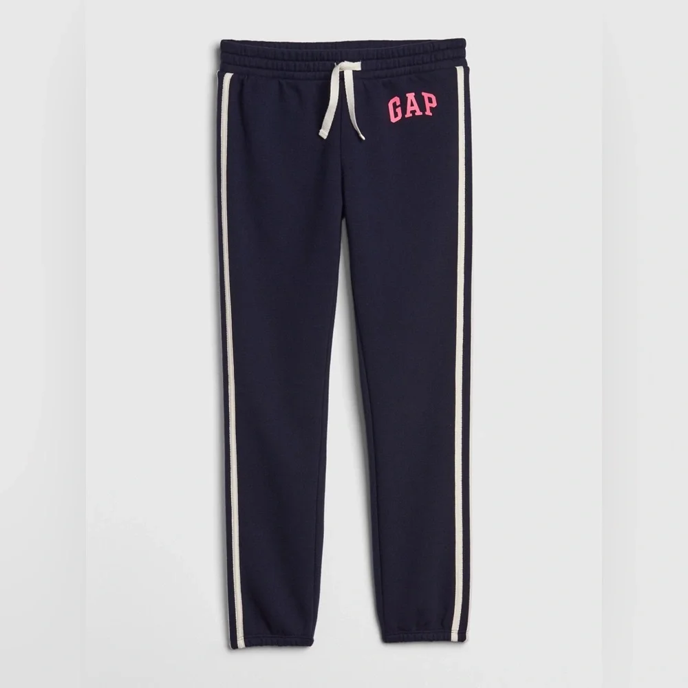 Gap Girl’s Logo Jogger Sweat Pants Navy Blue/Pink Size S NEW